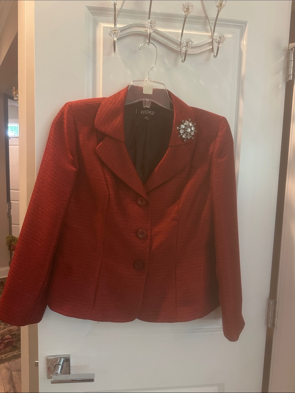 Kasper Red Textured Women's Blazer